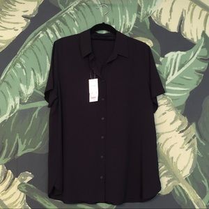 Uniqlo Navy Button Down Short Sleeve